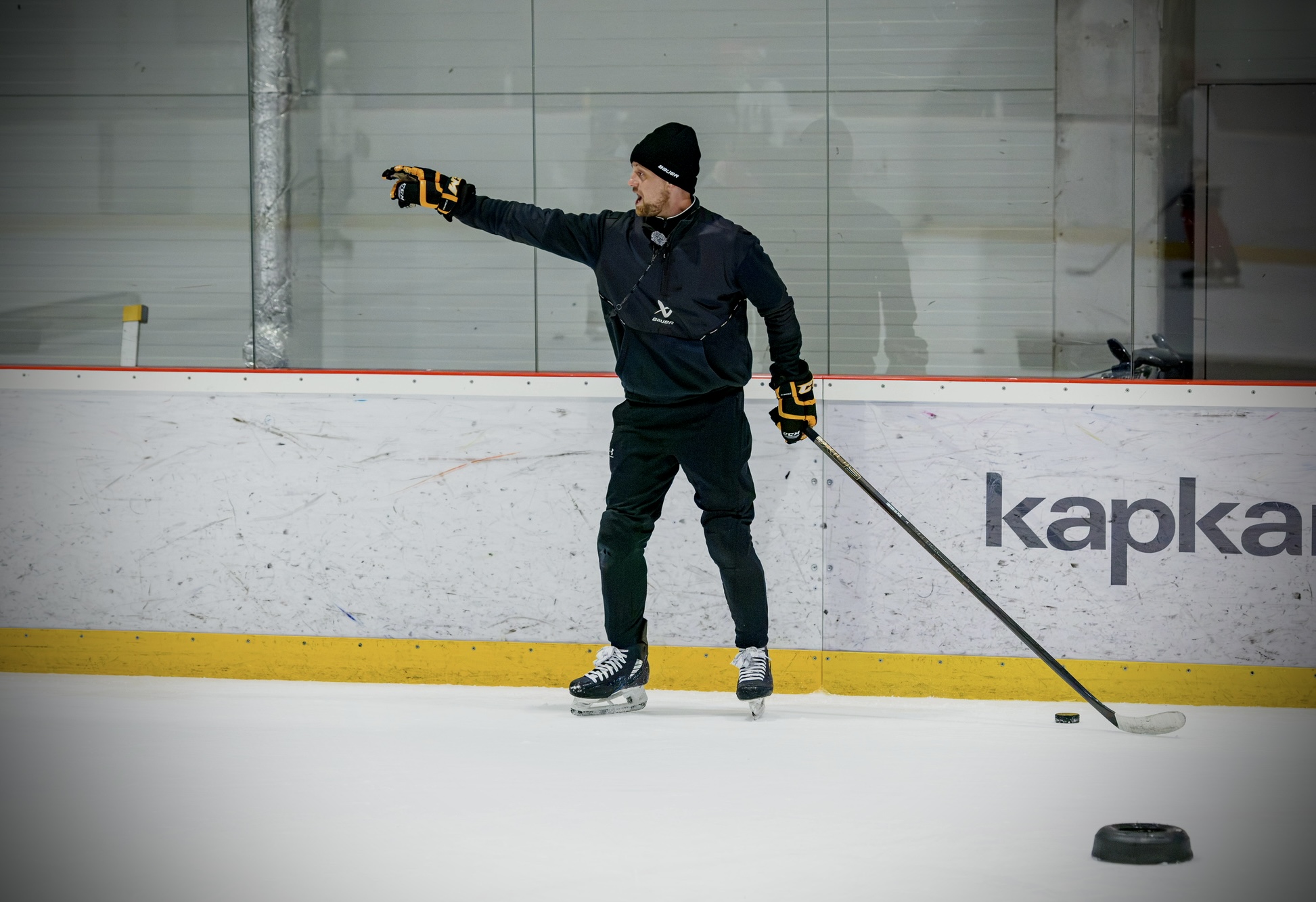 Lubomír Konečný při tréninku na ledě